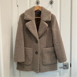 Zara - Teddy Coat - Grey - Size XS